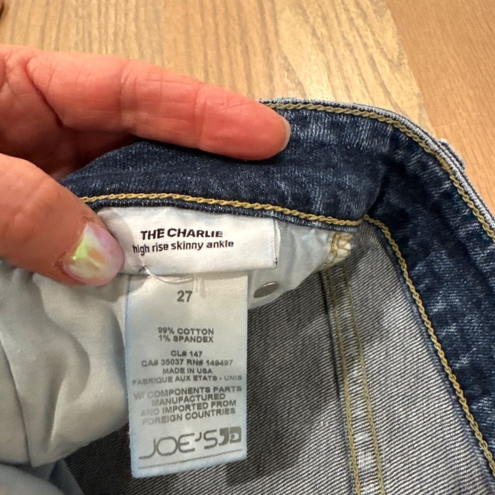 Joe’s high rise, skinny button fly ankle jeans size 27 - Picture 4 of 4